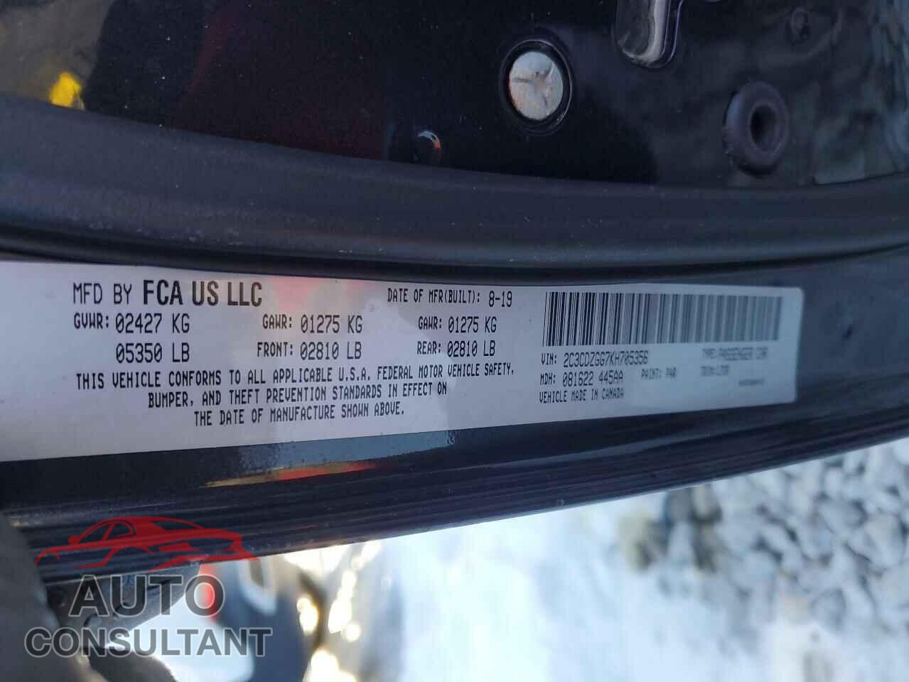 DODGE CHALLENGER 2019 - 2C3CDZGG7KH705356