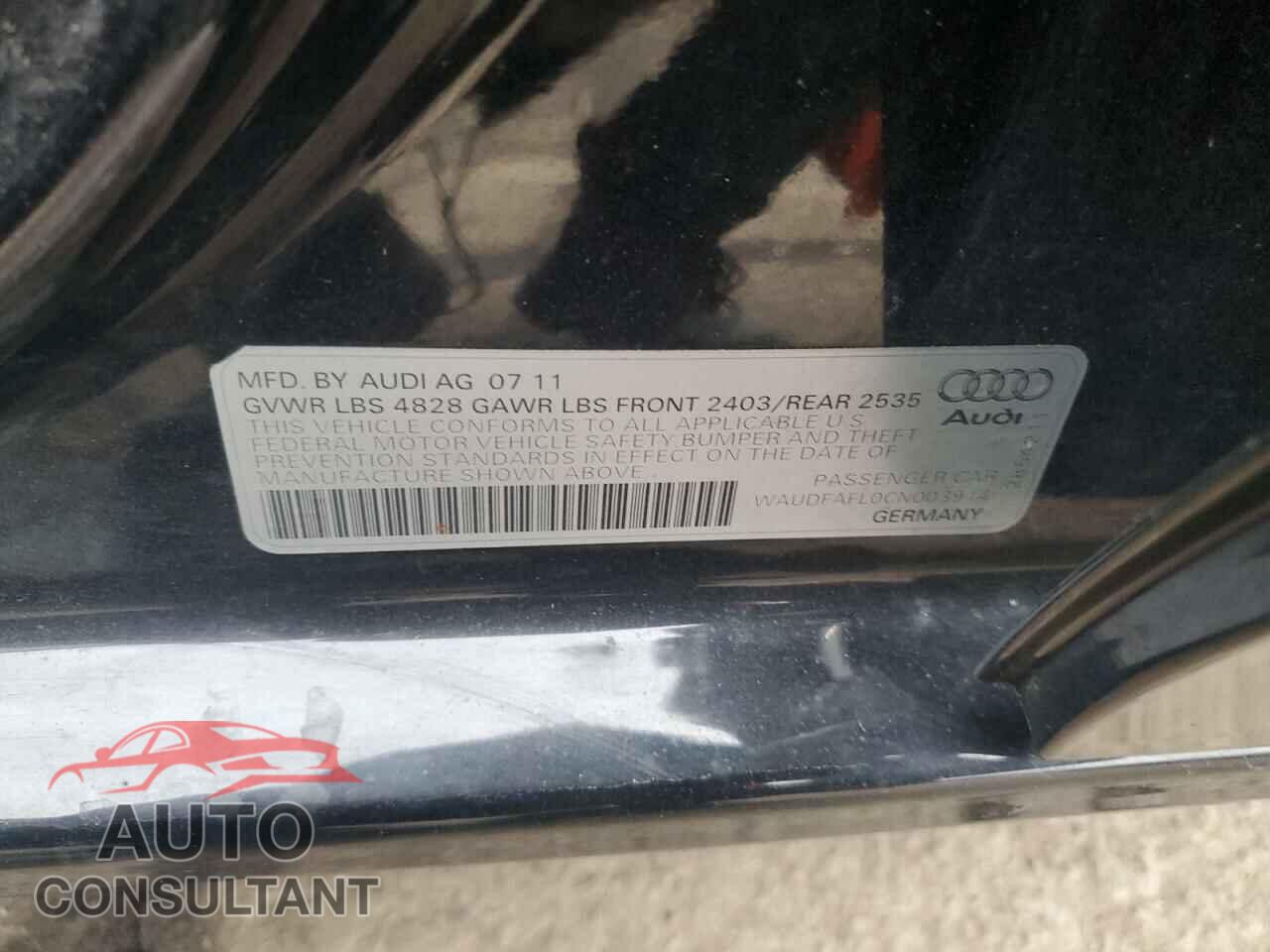 AUDI A4 2012 - WAUDFAFL0CN003914