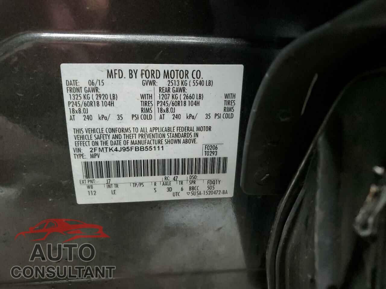FORD EDGE 2015 - 2FMTK4J95FBB55111