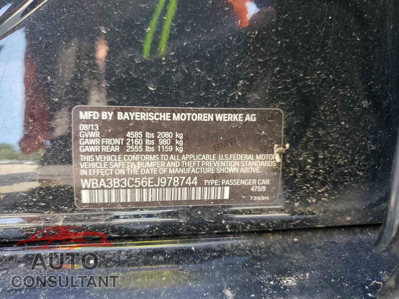 BMW 3 SERIES 2014 - WBA3B3C56EJ978744