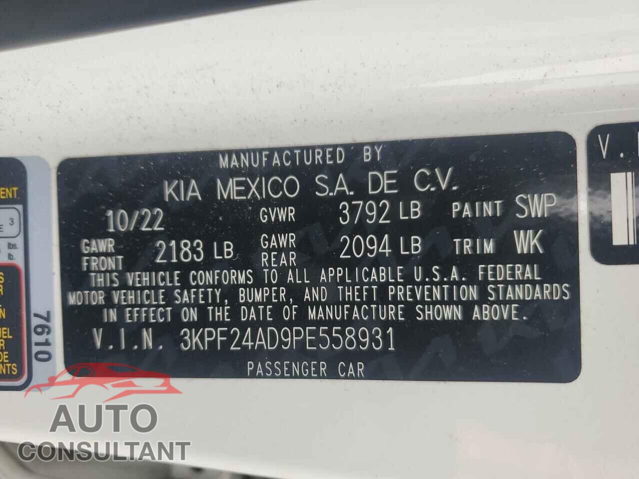 KIA FORTE 2023 - 3KPF24AD9PE558931