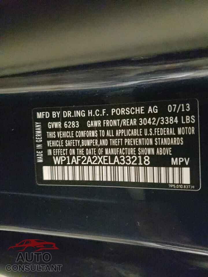 PORSCHE CAYENNE 2014 - WP1AF2A2XELA33218