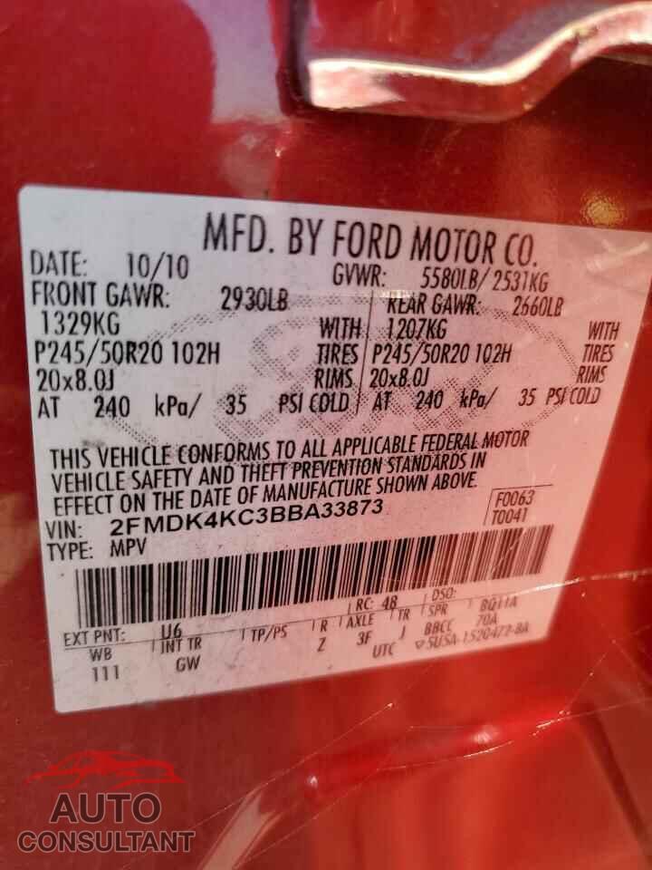 FORD EDGE 2011 - 2FMDK4KC3BBA33873