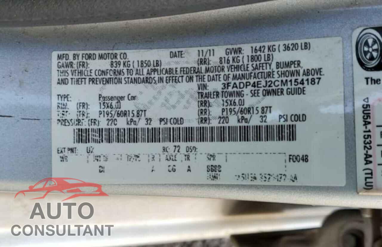 FORD FIESTA 2012 - 3FADP4EJ2CM154187