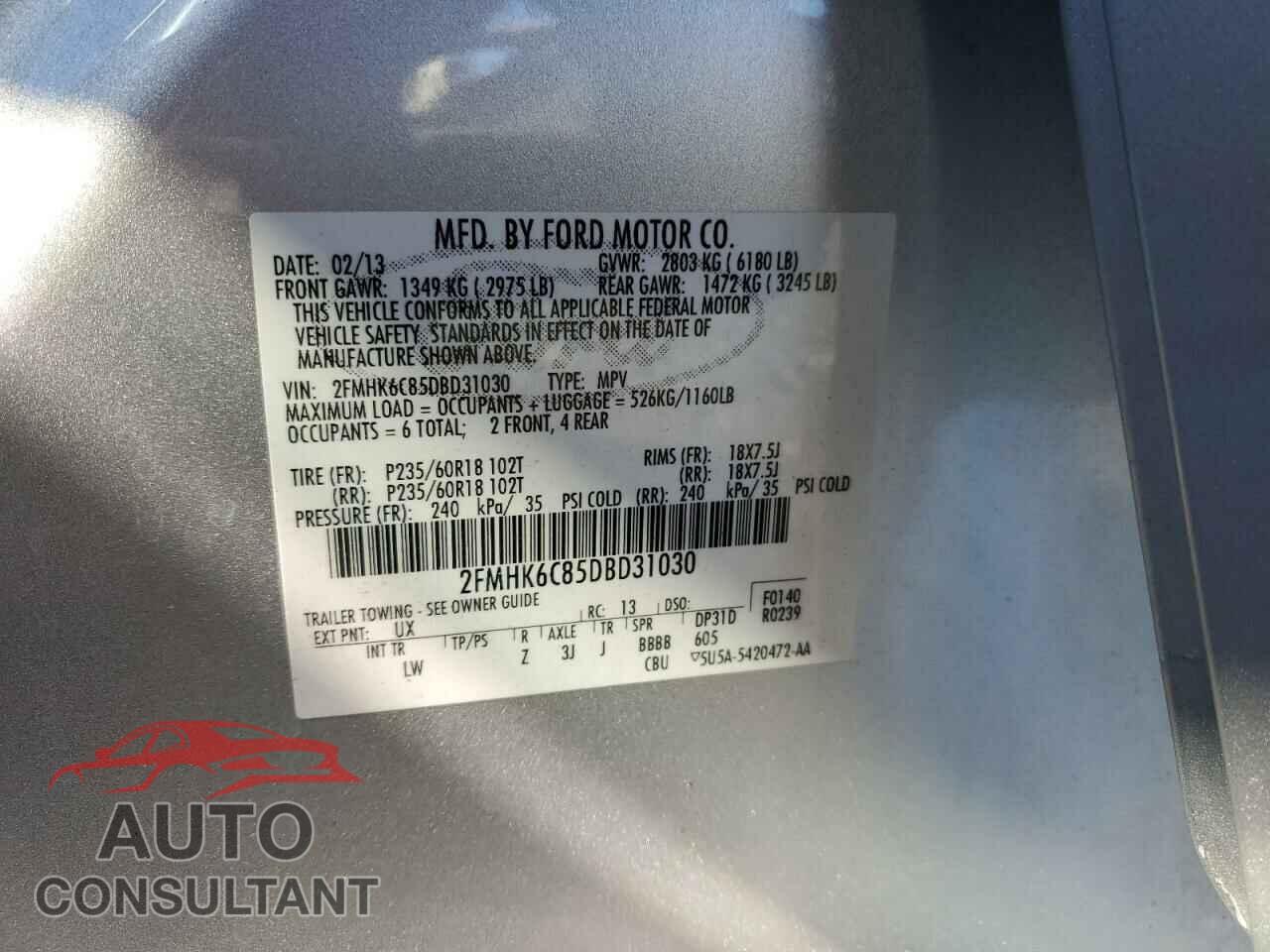 FORD FLEX 2013 - 2FMHK6C85DBD31030