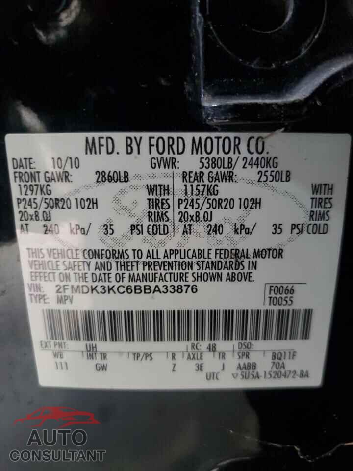 FORD EDGE 2011 - 2FMDK3KC6BBA33876