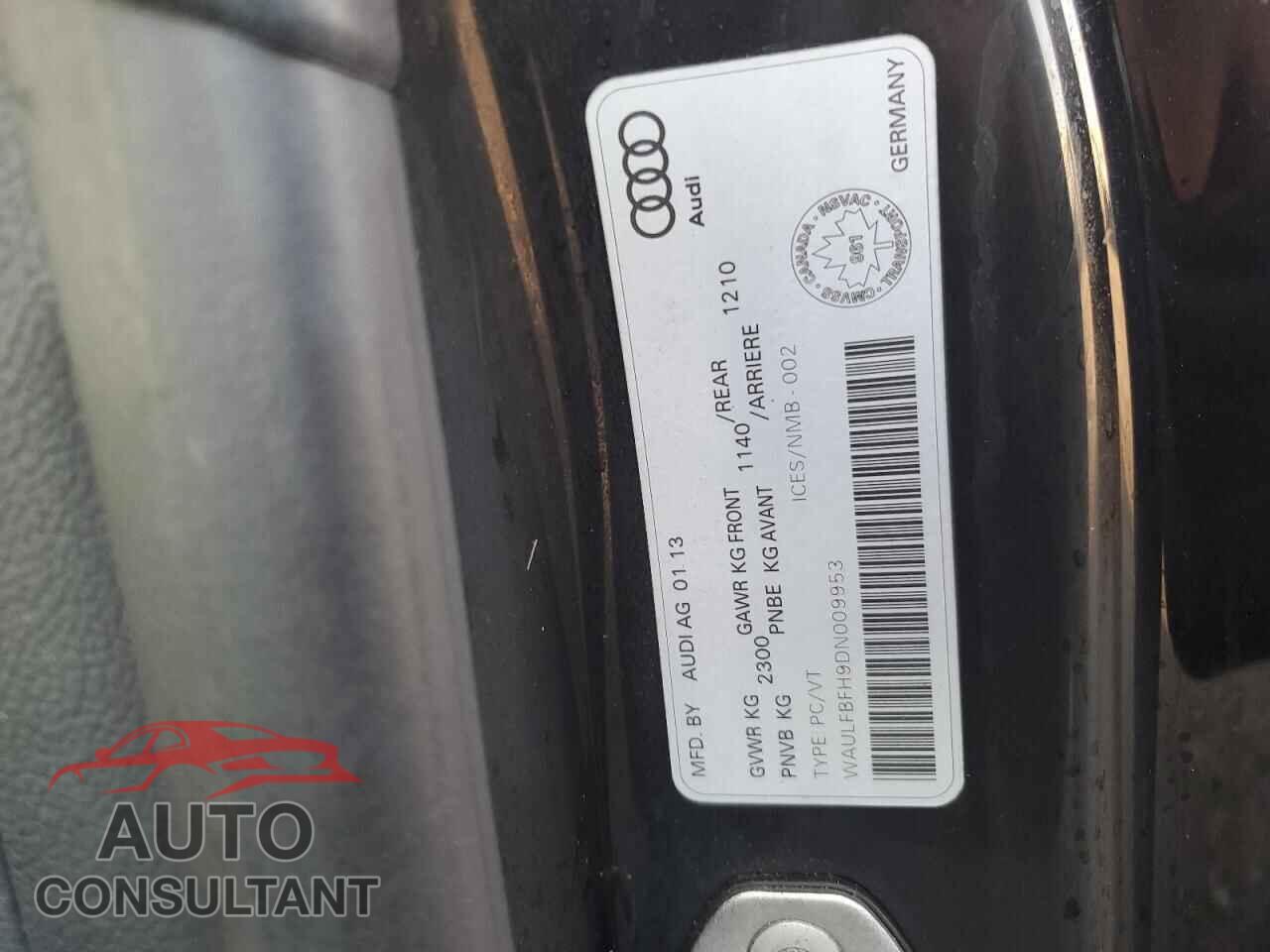 AUDI A5 2013 - WAULFBFH9DN009953