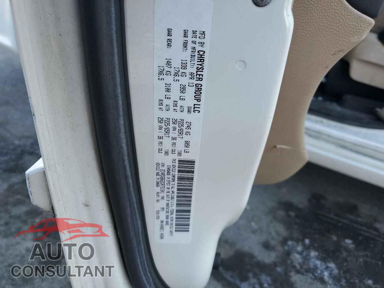 DODGE CARAVAN 2013 - 2C4RDGBG2DR731541