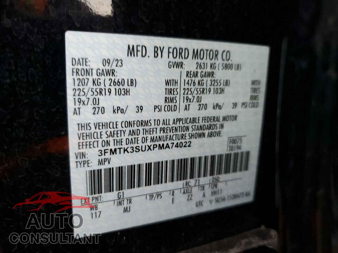 FORD MUSTANG 2023 - 3FMTK3SUXPMA74022