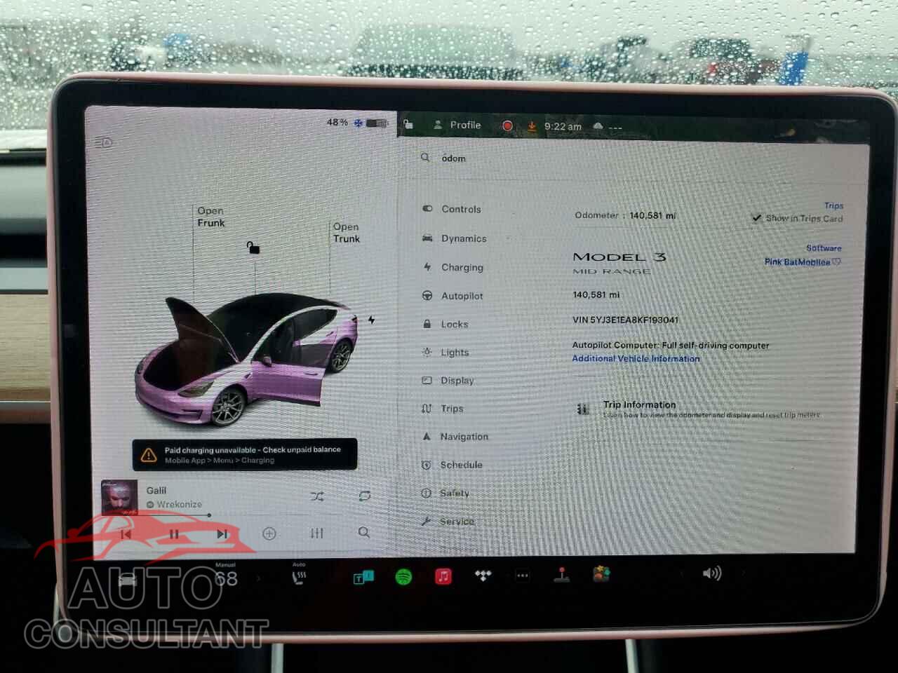 TESLA MODEL 3 2019 - 5YJ3E1EA8KF193041