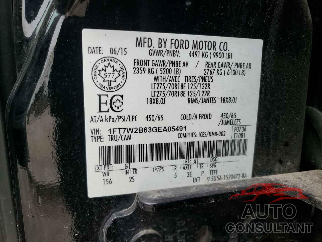 FORD F250 2016 - 1FT7W2B63GEA05491