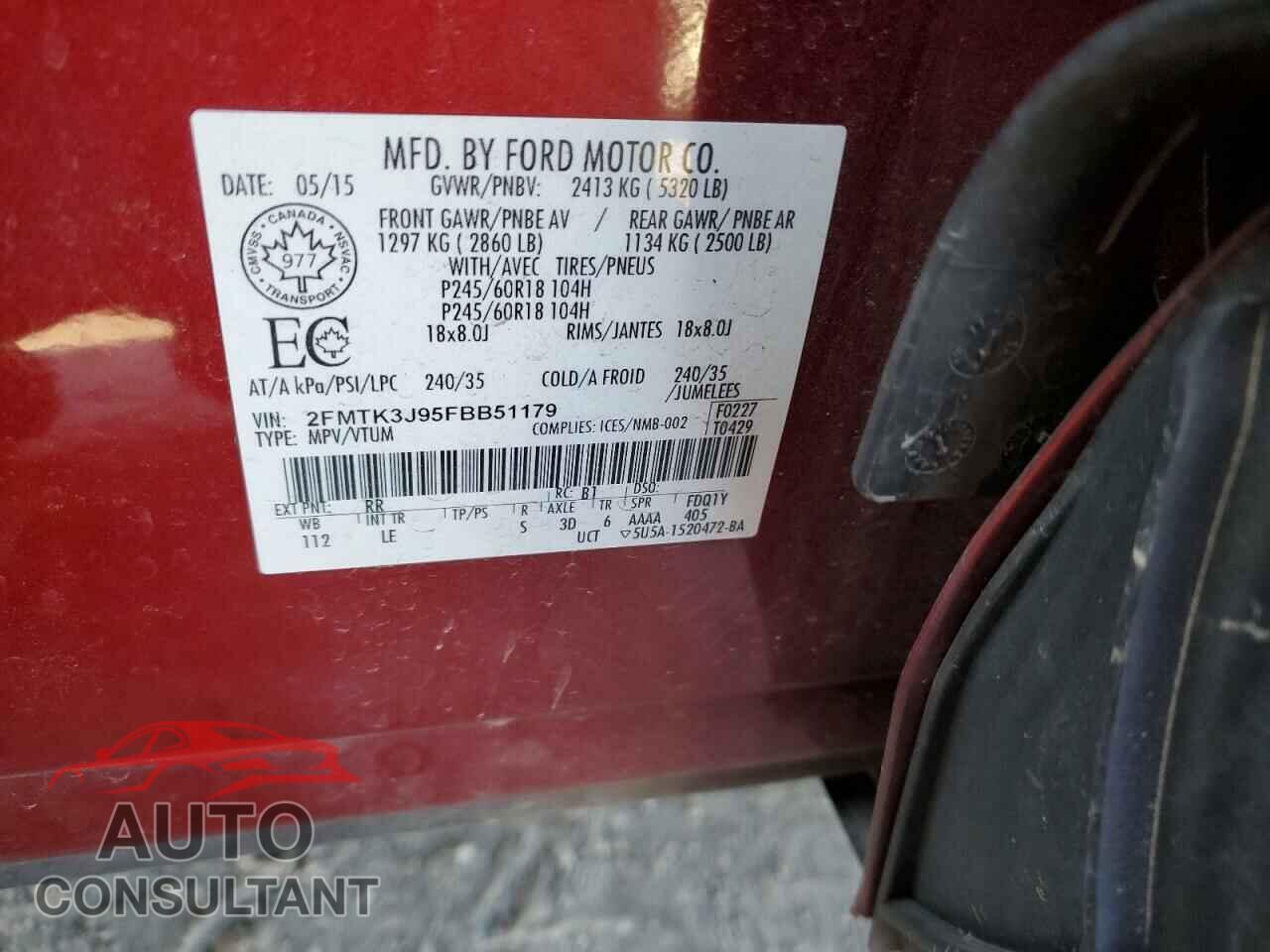 FORD EDGE 2015 - 2FMTK3J95FBB51179