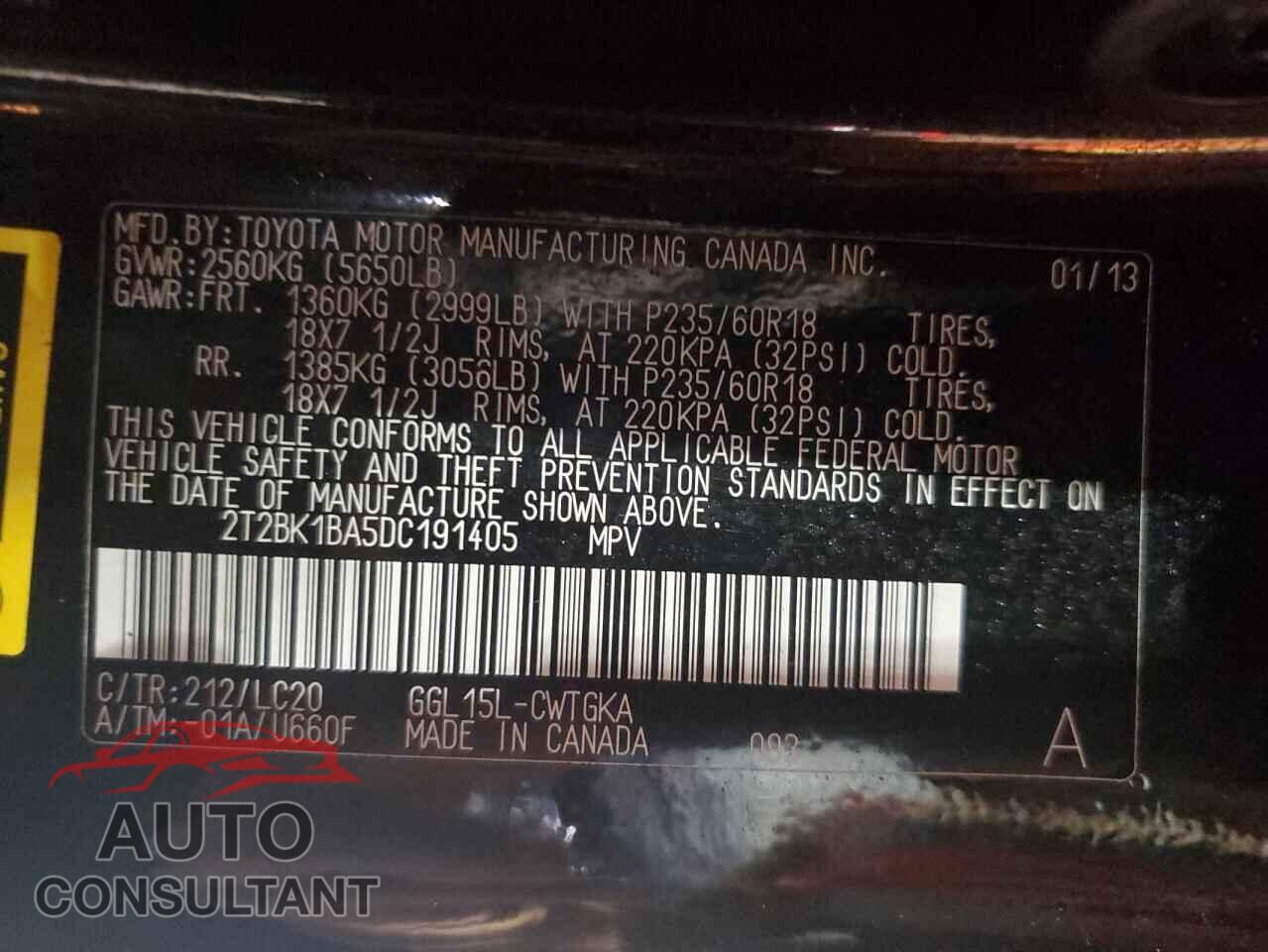 LEXUS RX350 2013 - 2T2BK1BA5DC191405