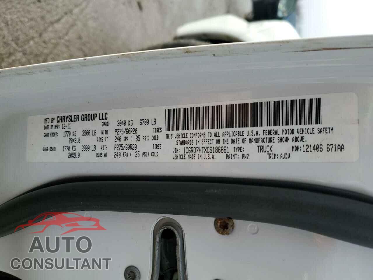 DODGE RAM 1500 2012 - 1C6RD7HTXCS186861