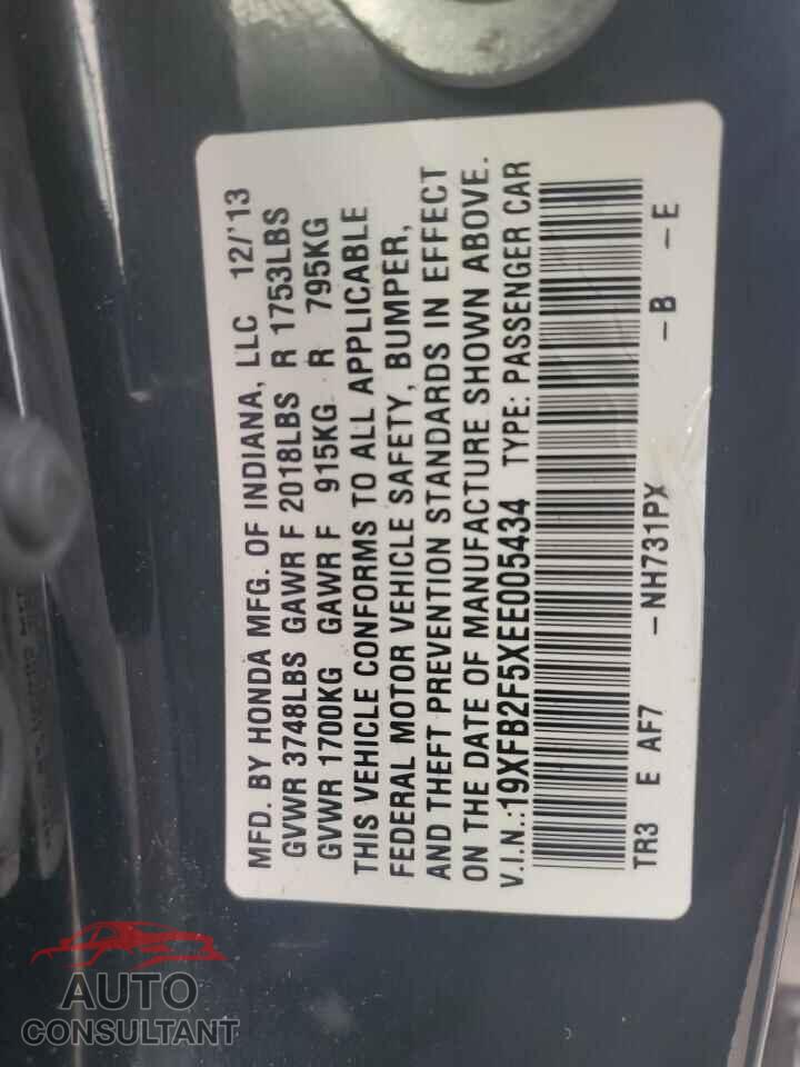 HONDA CIVIC 2014 - 19XFB2F5XEE005434