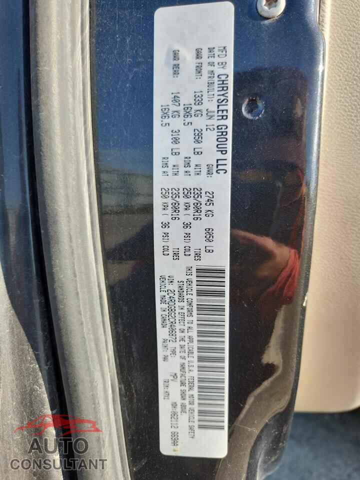 DODGE CARAVAN 2012 - 2C4RDGBG2CR406872