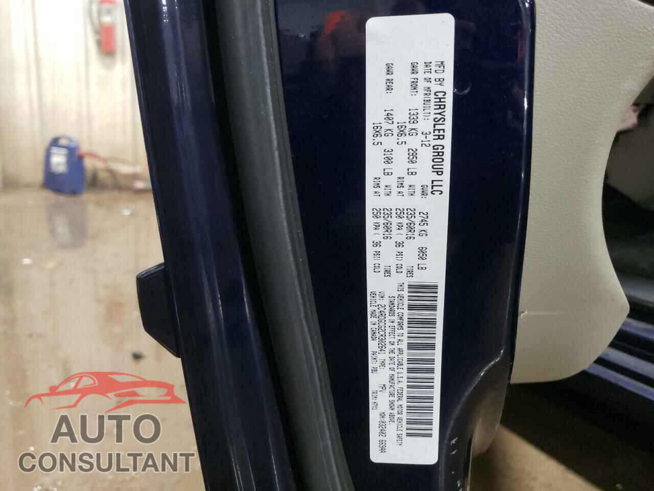 DODGE CARAVAN 2012 - 2C4RDGCG2CR302641