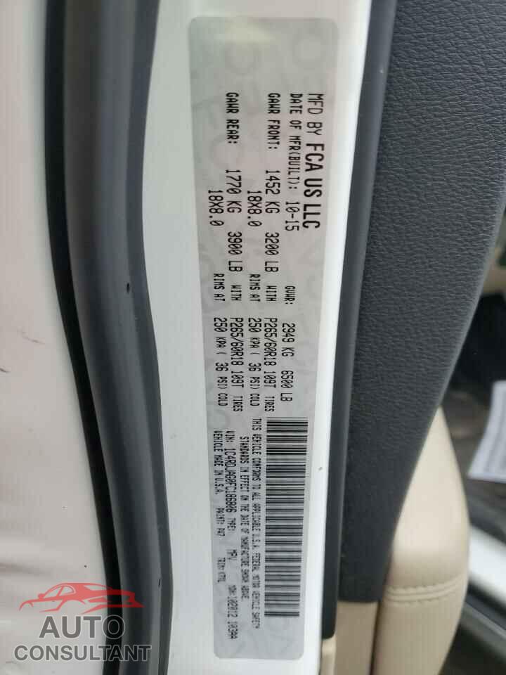 DODGE DURANGO 2015 - 1C4RDJAG0FC186806