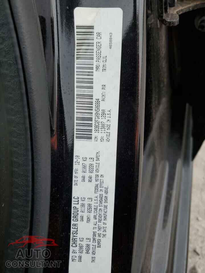 DODGE AVENGER 2011 - 1B3BD2FG0BN506884