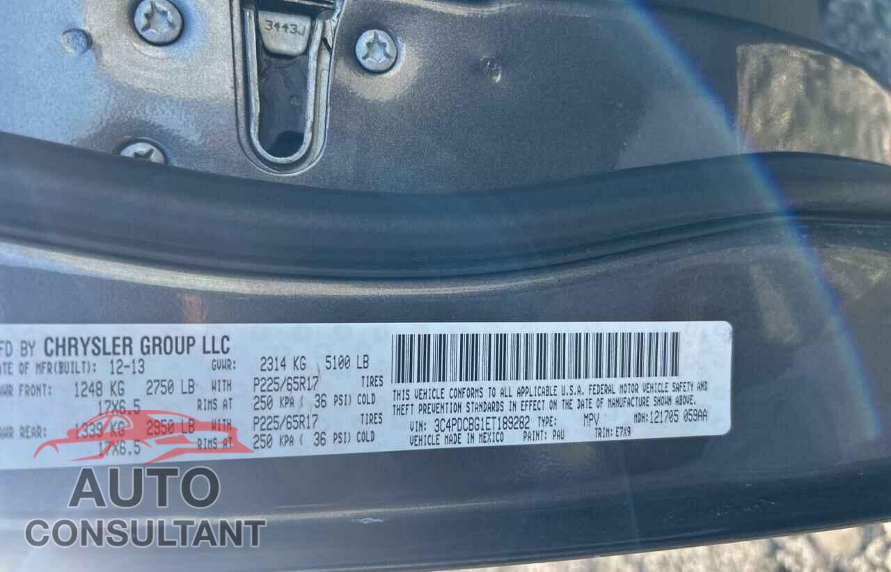 DODGE JOURNEY 2014 - 3C4PDCBG1ET189282