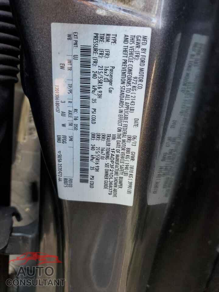 FORD FOCUS 2013 - 1FADP3F21DL368379