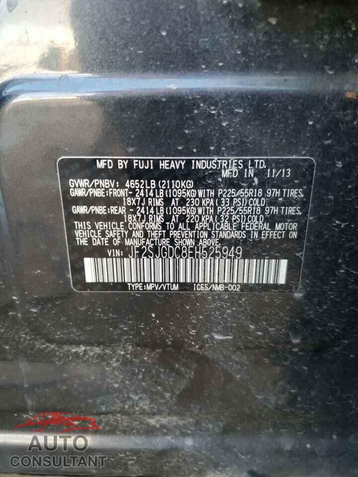 SUBARU FORESTER 2014 - JF2SJGDC8EH525949