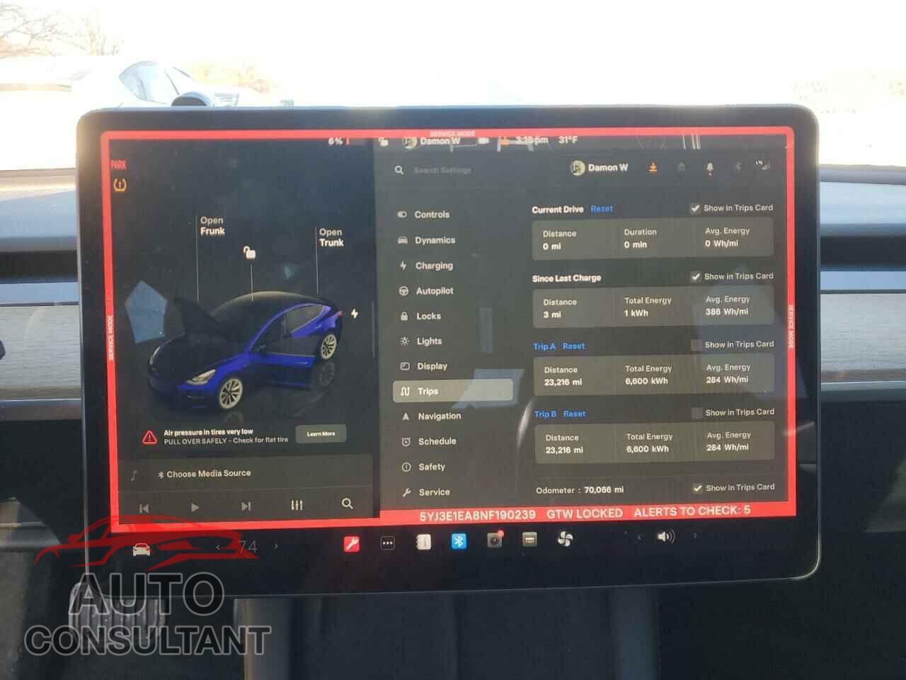 TESLA MODEL 3 2022 - 5YJ3E1EA8NF190239