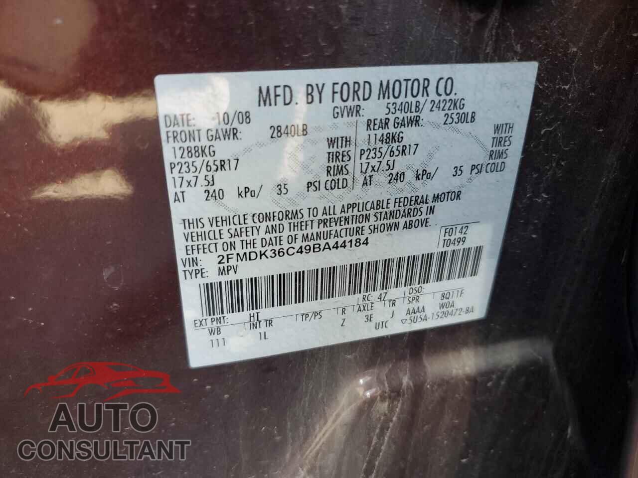 FORD EDGE 2009 - 2FMDK36C49BA44184