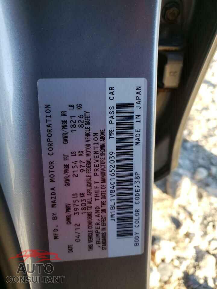 MAZDA 3 2012 - JM1BL1V84C1652039