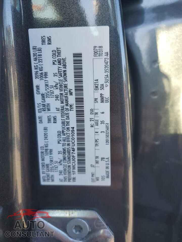 FORD ESCAPE 2015 - 1FMCU0F74FUC01094