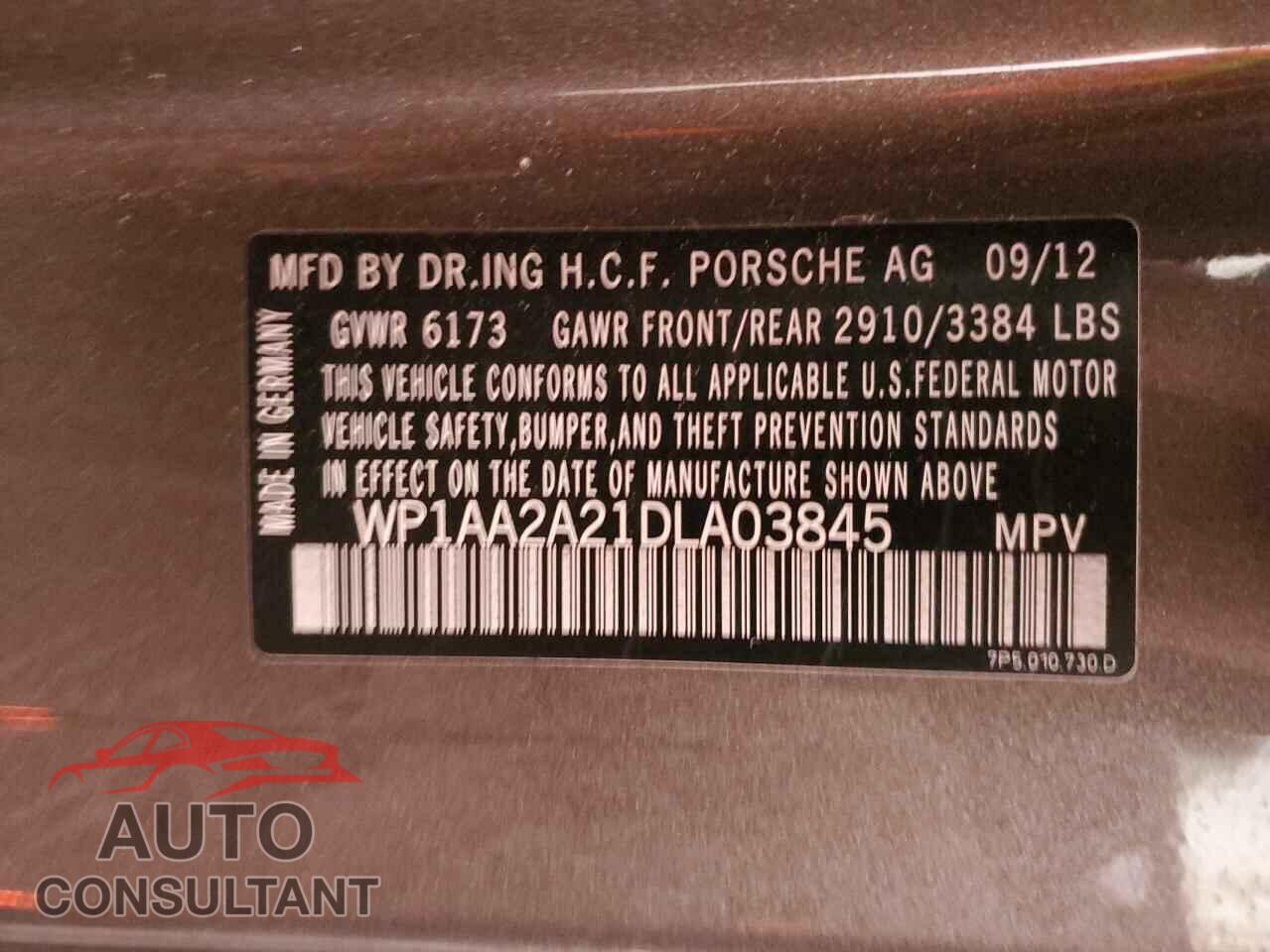 PORSCHE CAYENNE 2013 - WP1AA2A21DLA03845