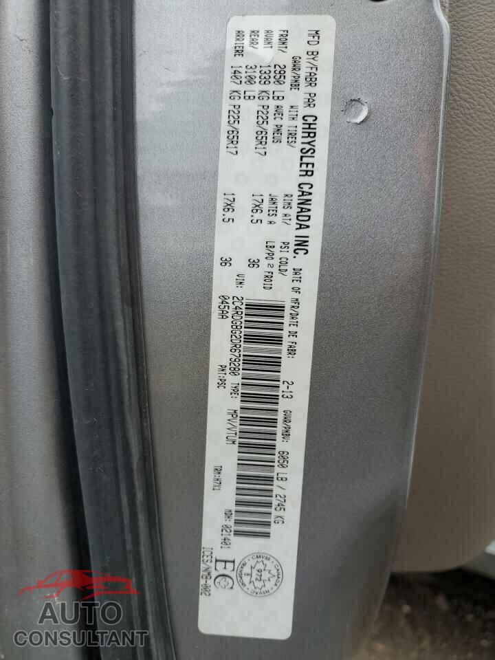 DODGE CARAVAN 2013 - 2C4RDGBG2DR679280