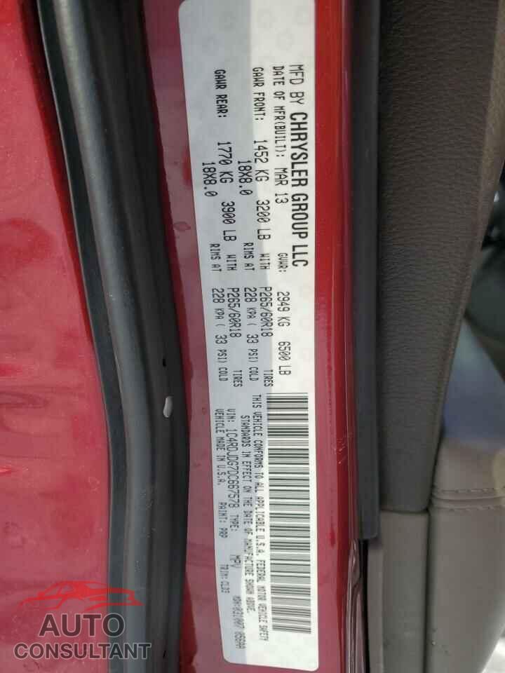 DODGE DURANGO 2013 - 1C4RDJDG7DC667578