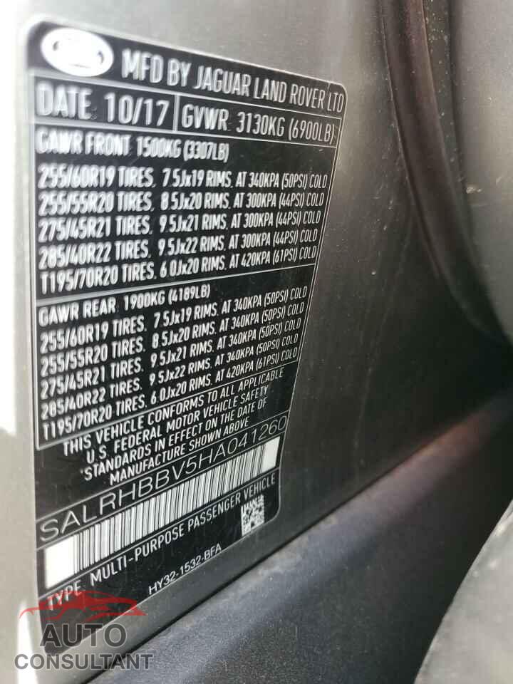 LAND ROVER DISCOVERY 2017 - SALRHBBV5HA041260