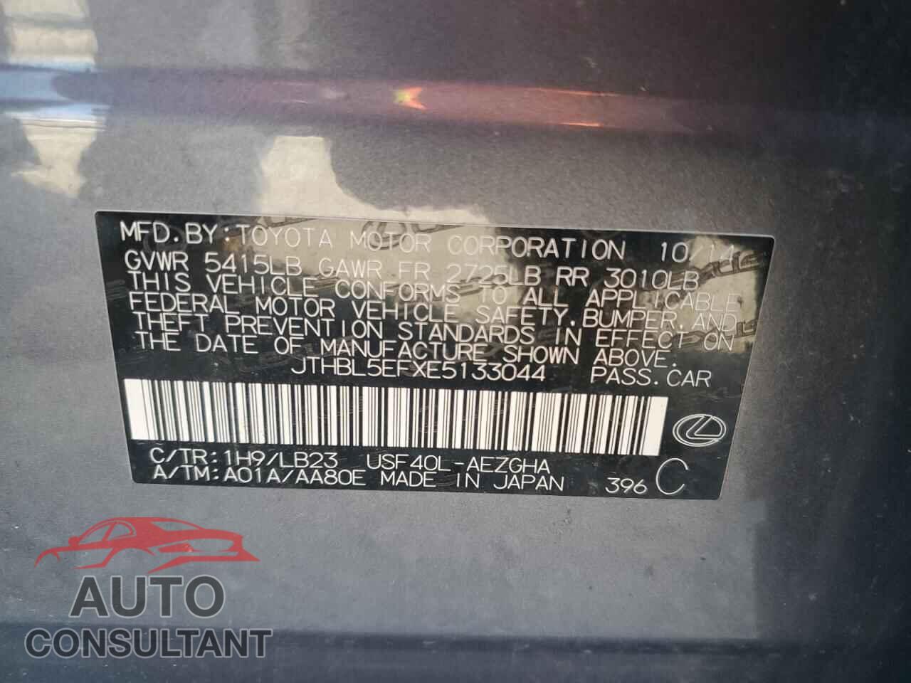 LEXUS LS460 2014 - JTHBL5EFXE5133044