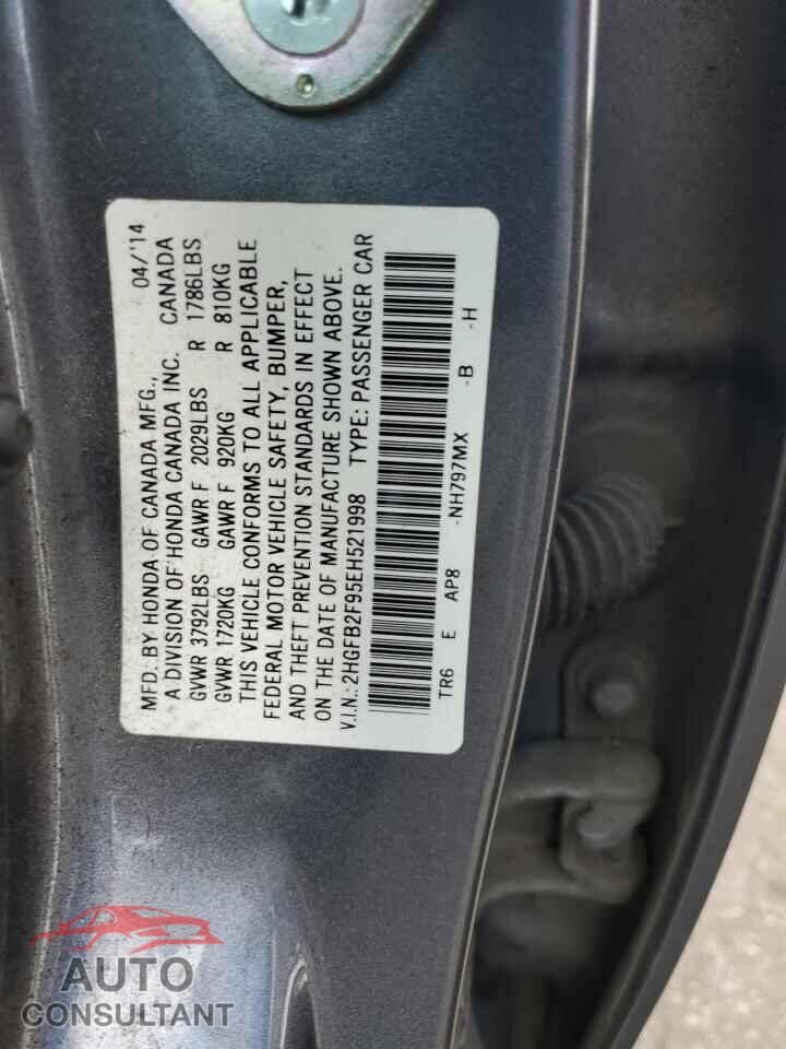 HONDA CIVIC 2014 - 2HGFB2F95EH521998