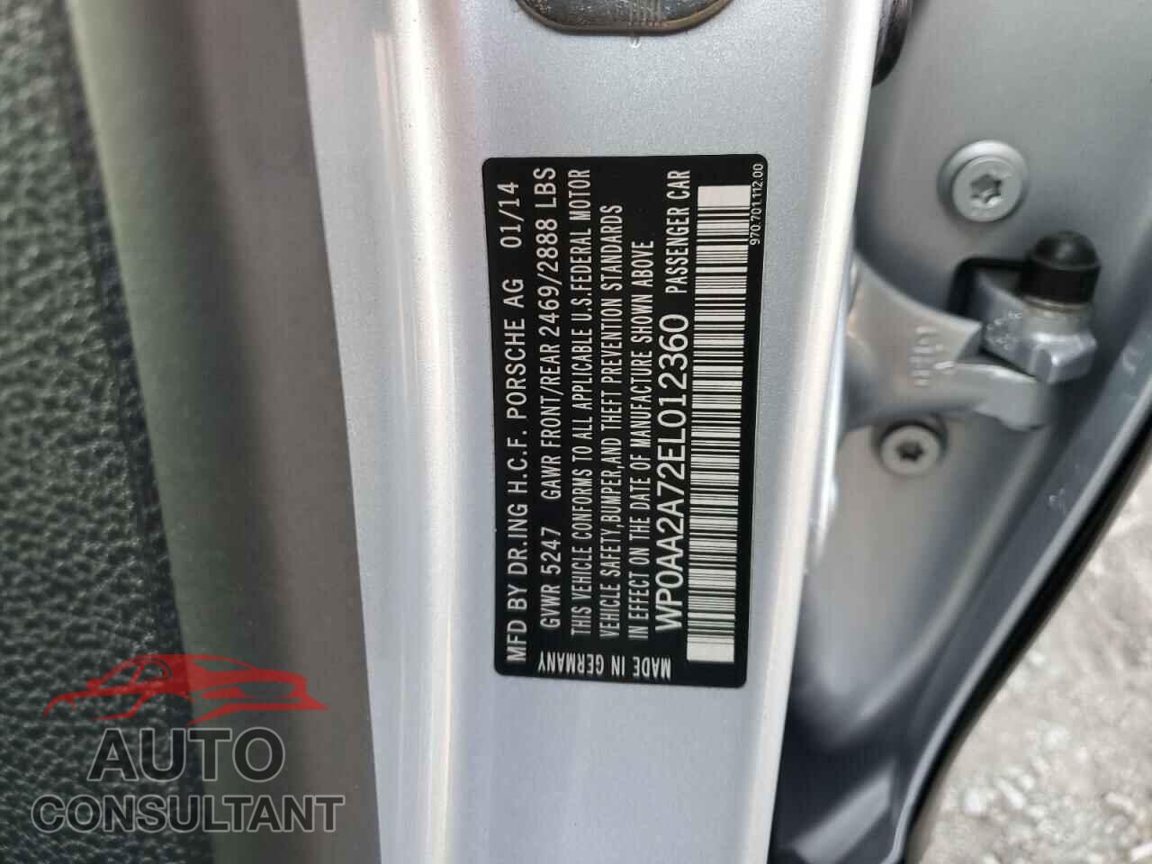 PORSCHE PANAMERA 2014 - WP0AA2A72EL012360