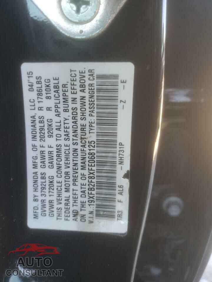 HONDA CIVIC 2015 - 19XFB2F8XFE068125