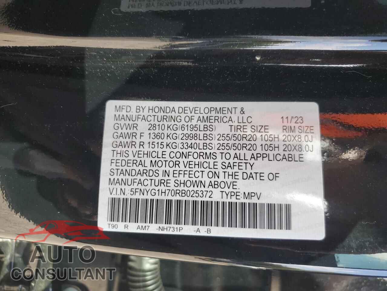 HONDA PILOT 2024 - 5FNYG1H70RB025372