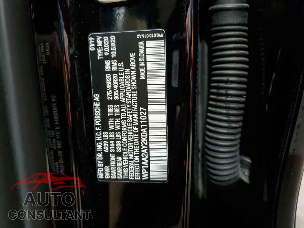 PORSCHE CAYENNE 2019 - WP1AA2AY2KDA11027