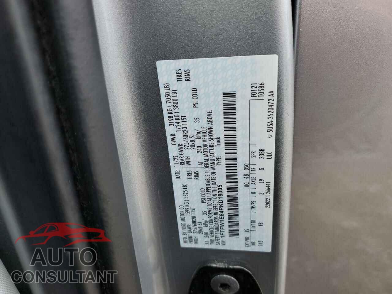 FORD F-150 2023 - 1FTFW1E84PKD18005