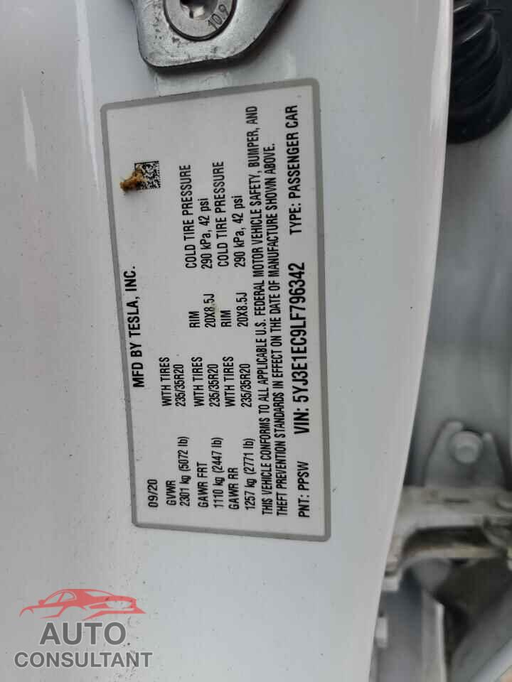 TESLA MODEL 3 2020 - 5YJ3E1EC9LF796342