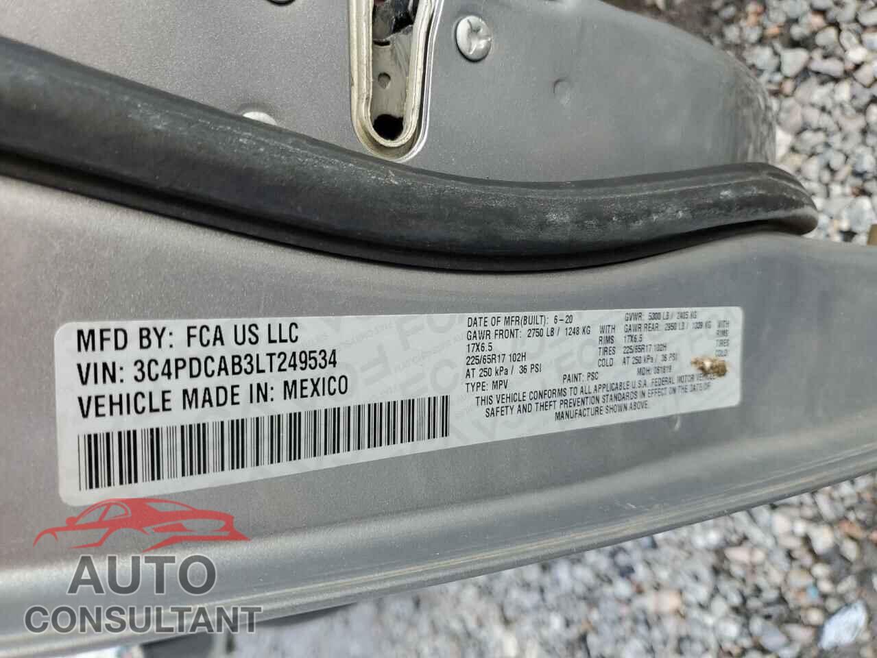 DODGE JOURNEY 2020 - 3C4PDCAB3LT249534