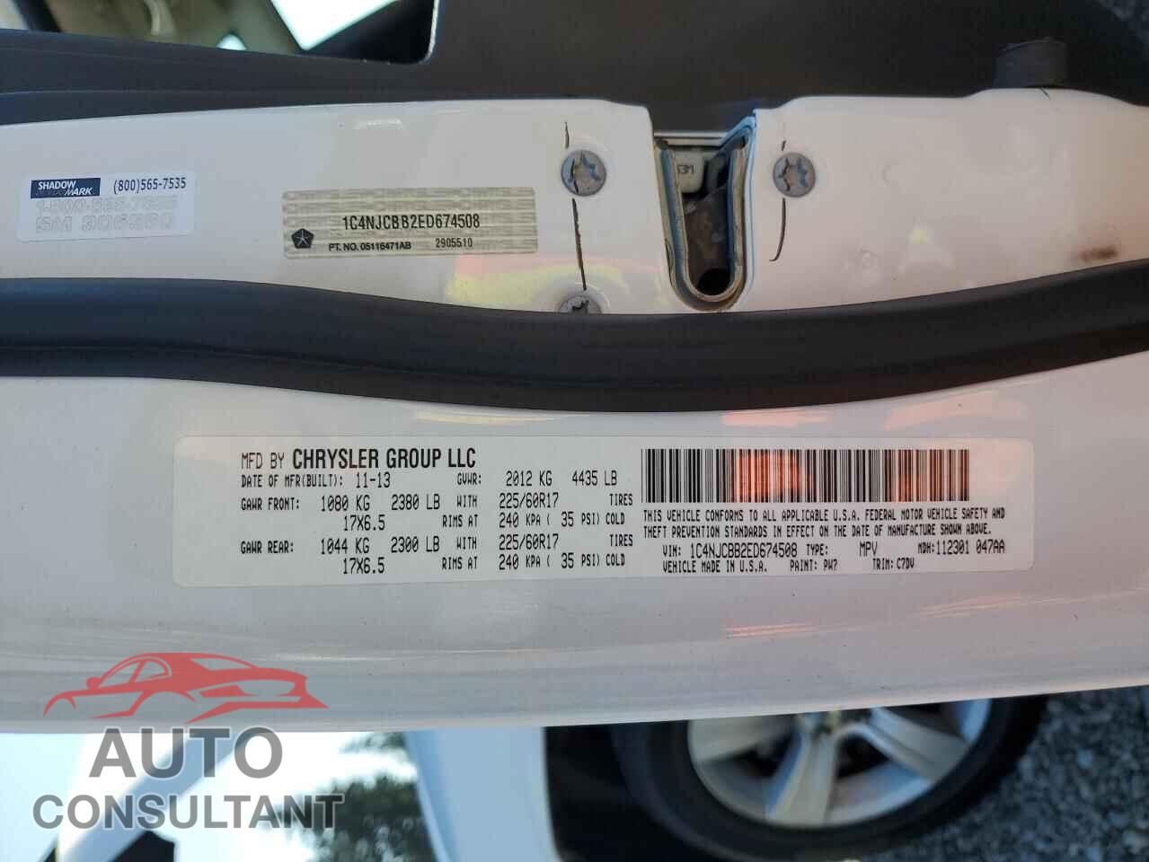 JEEP COMPASS 2014 - 1C4NJCBB2ED674508