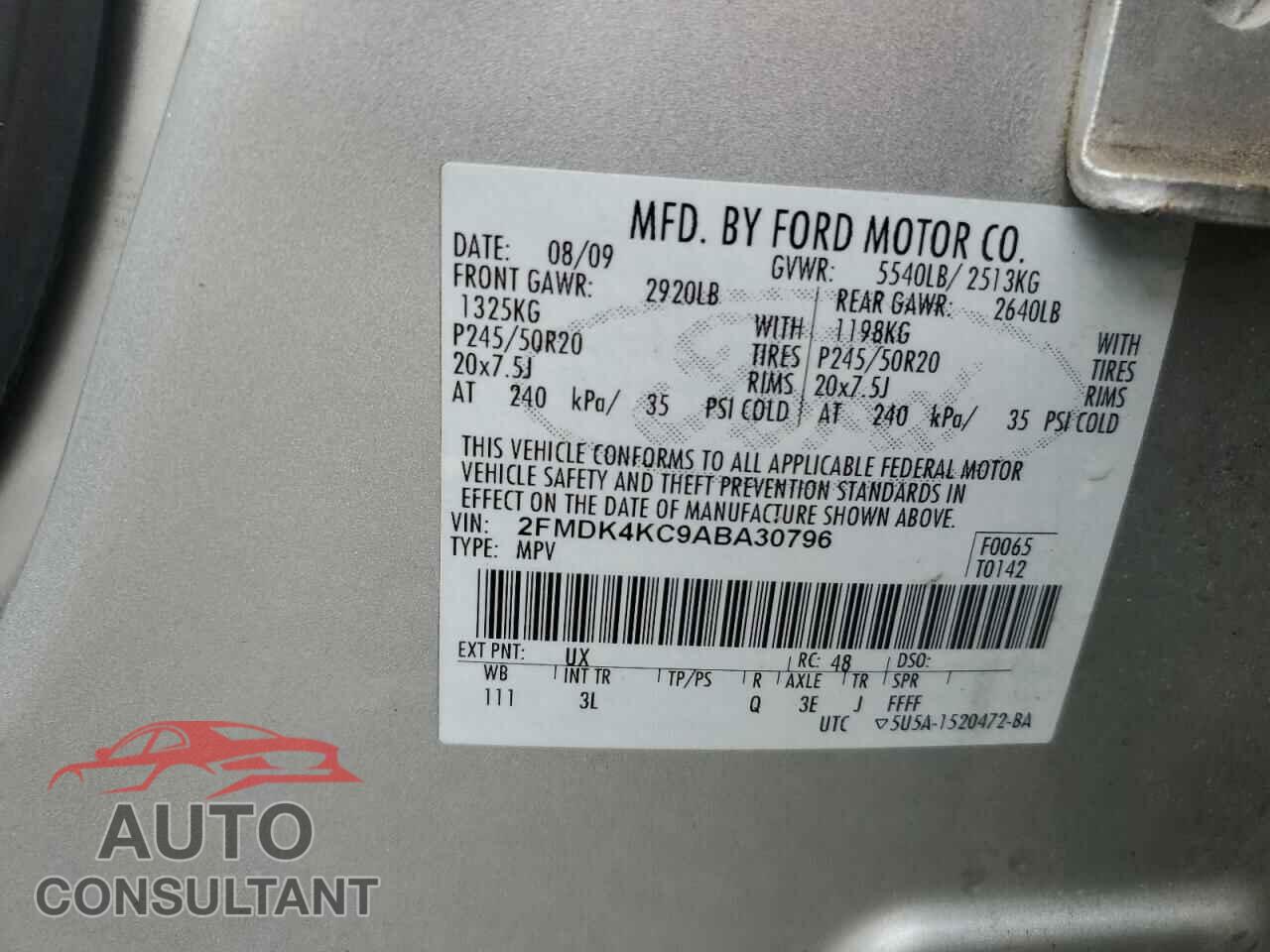 FORD EDGE 2010 - 2FMDK4KC9ABA30796