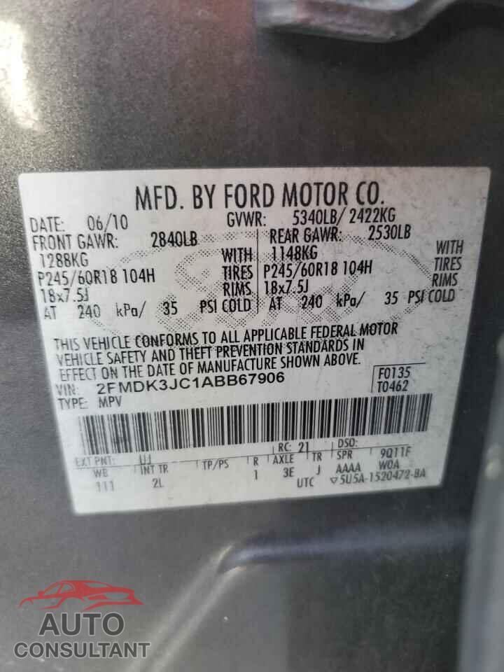 FORD EDGE 2010 - 2FMDK3JC1ABB67906