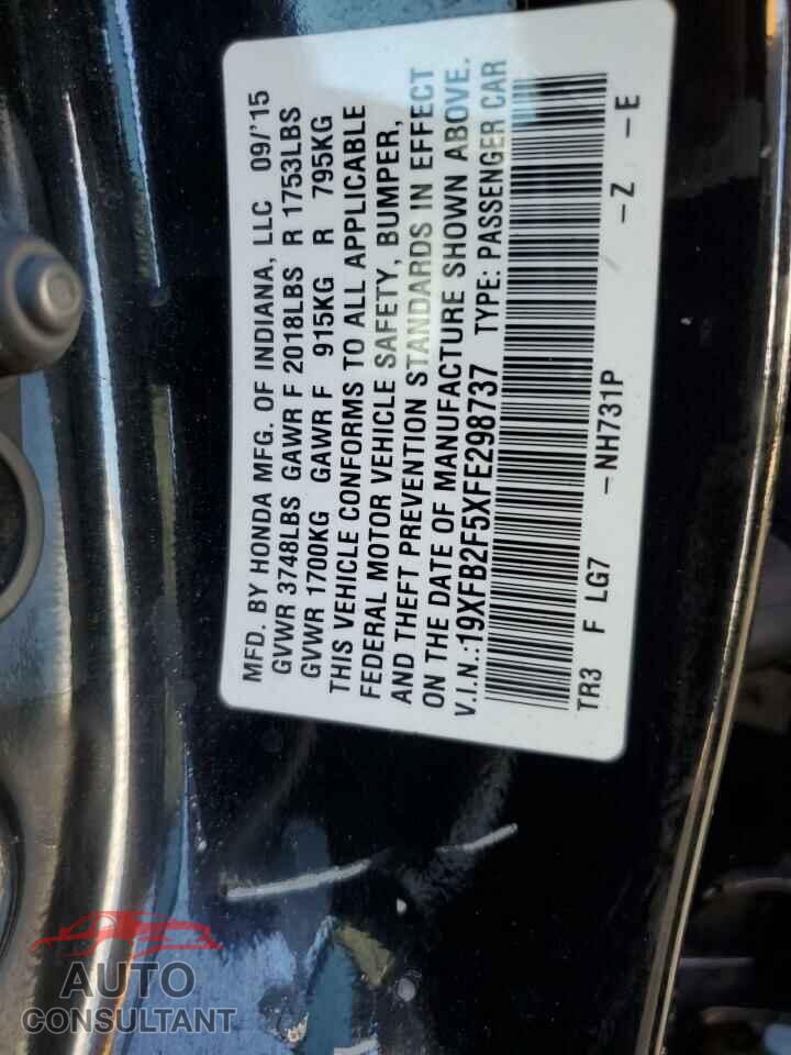 HONDA CIVIC 2015 - 19XFB2F5XFE298737