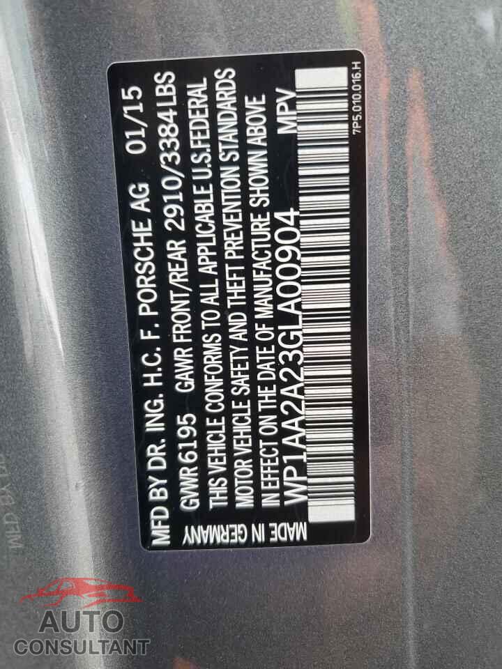 PORSCHE CAYENNE 2016 - WP1AA2A23GLA00904