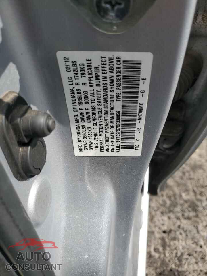 HONDA CIVIC 2012 - 19XFB2F57CE338056