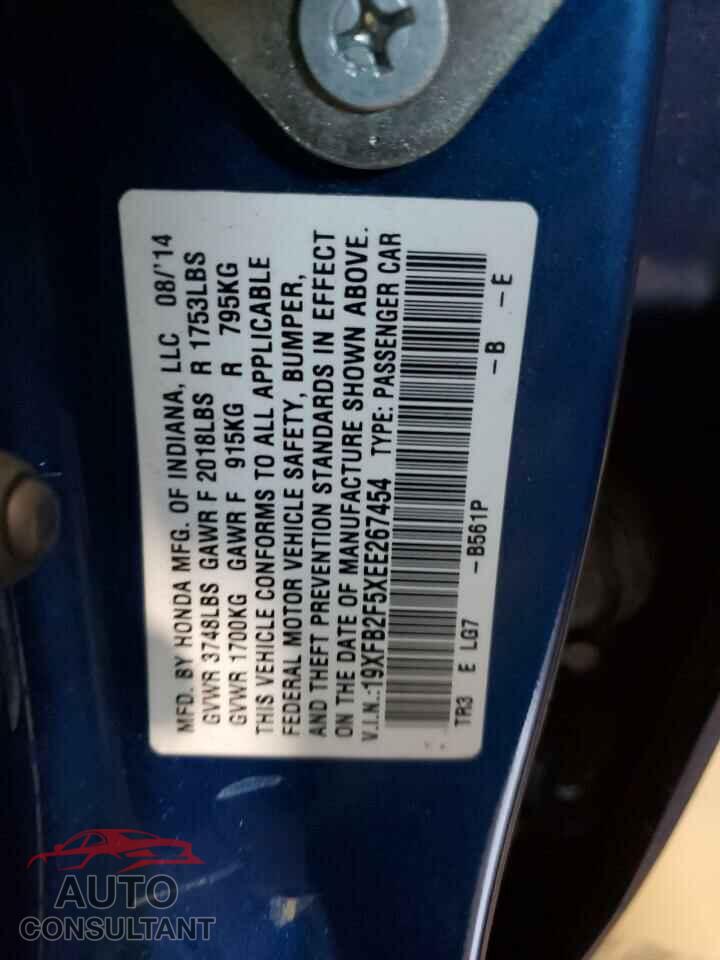 HONDA CIVIC 2014 - 19XFB2F5XEE267454